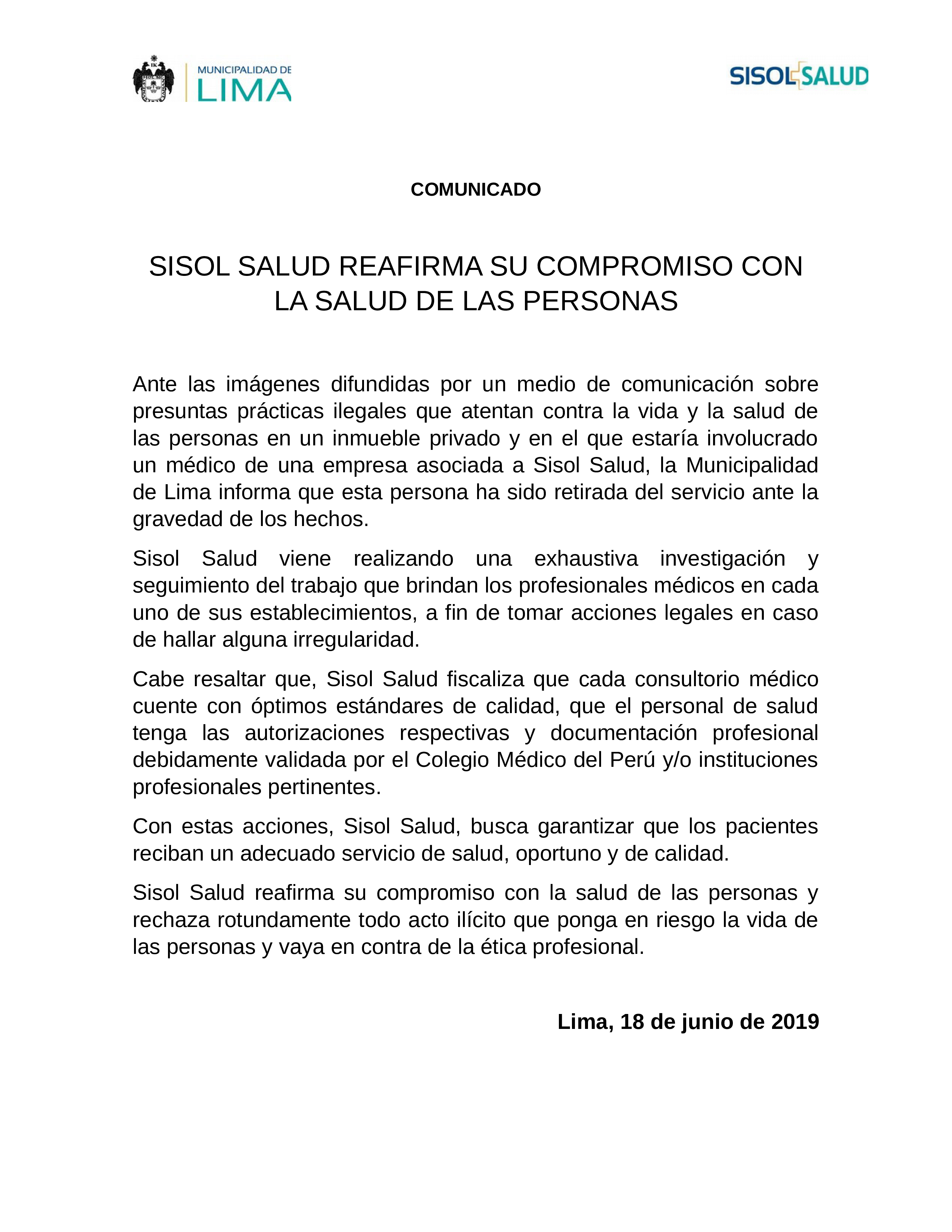 Sisol Salud reafirma su compromiso con la salud de las personas